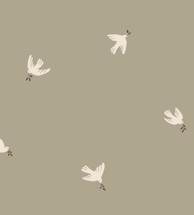 Frida Wallpaper by Sandberg Olive Green