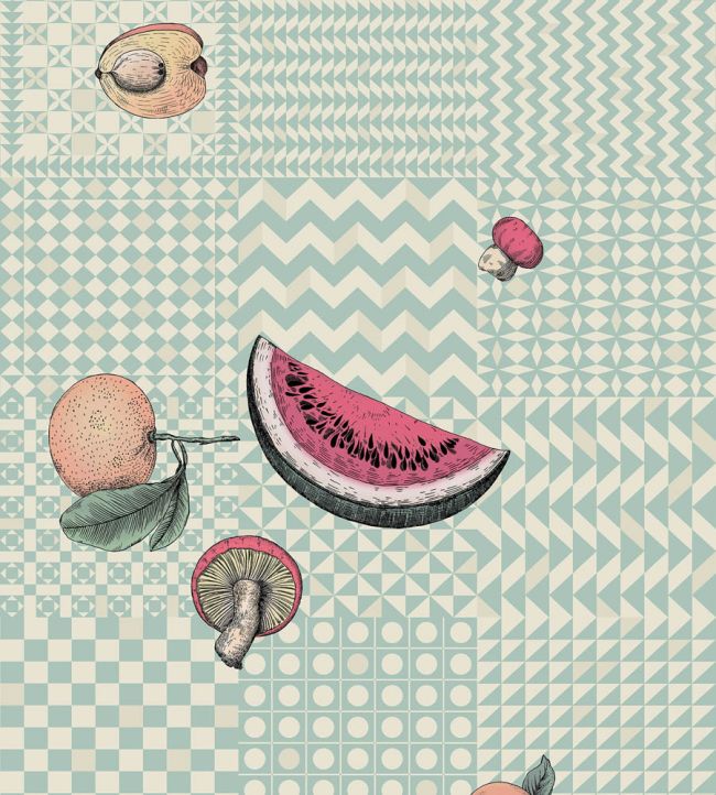 Frutta e Geometrico Wallpaper by Cole & Son Pastel