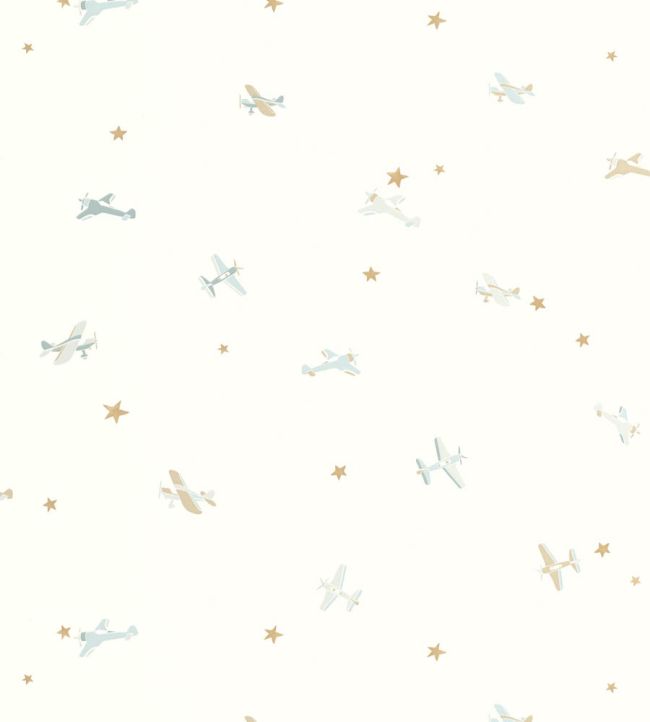 Funny Planes Wallpaper by Caselio Blanc Bleu