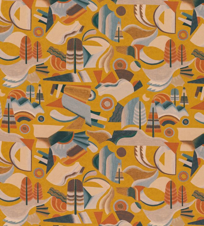 Futurista Fabric by Nobilis Yellow