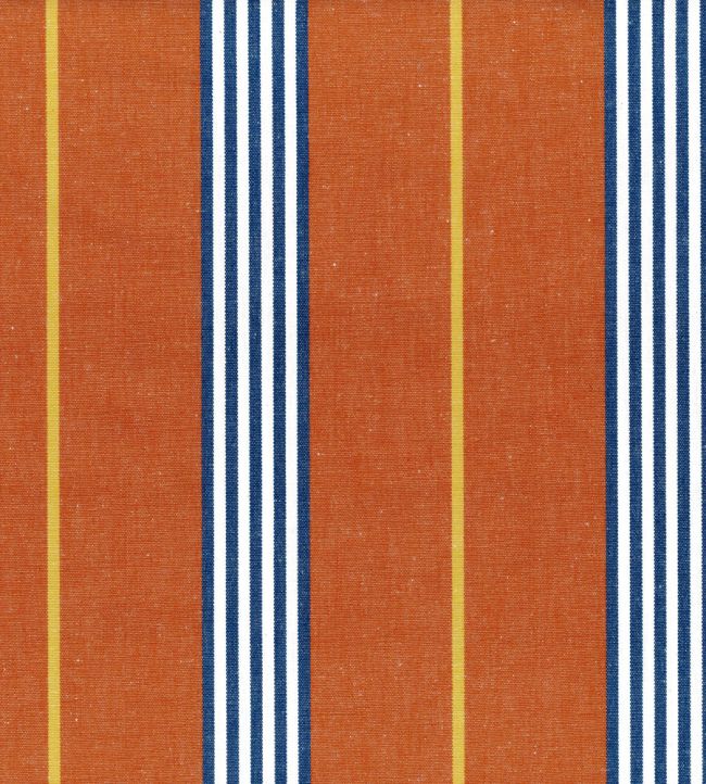 Gallery Stripe Fabric by Ian Mankin Rust