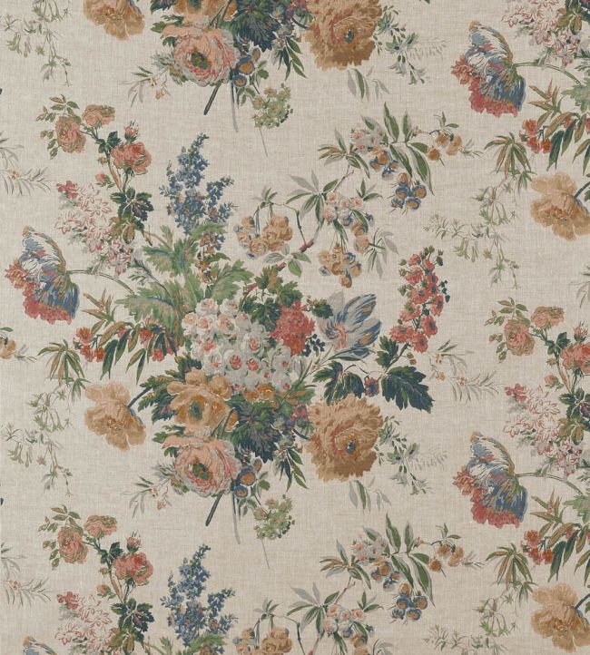 Garden Club Fabric by Anna French Apricot and Slate