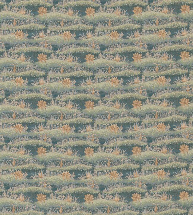 Garden Tapestry Fabric by GP & J Baker Teal