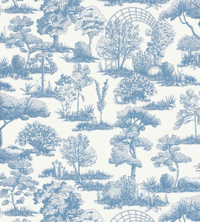 Garden Toile Wallpaper by Scalamandre Sky