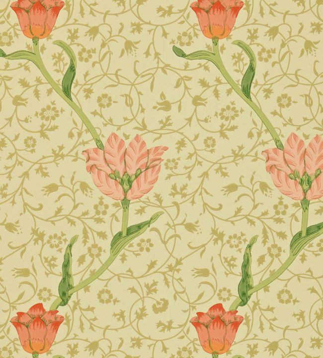 Garden Tulip Wallpaper by Morris & Co Vanilla/Russet