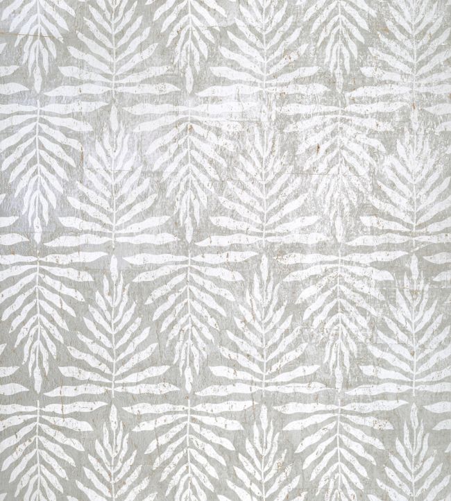 Gasparilla Wallpaper by Thibaut Metallic Silver and White