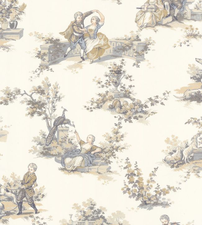 Gavotte Wallpaper by Casadeco Beige Lin