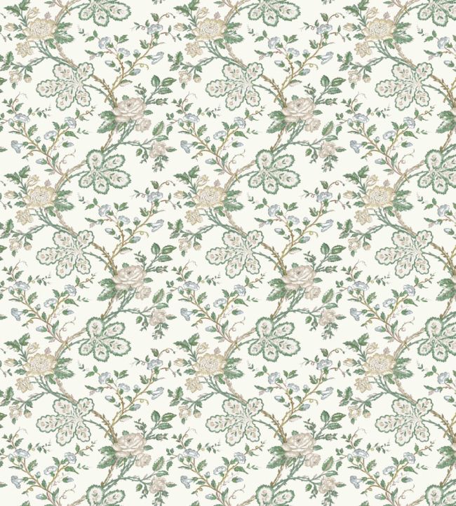 Genevieve Fabric by Nina Campbell Green/Blue/Ivory