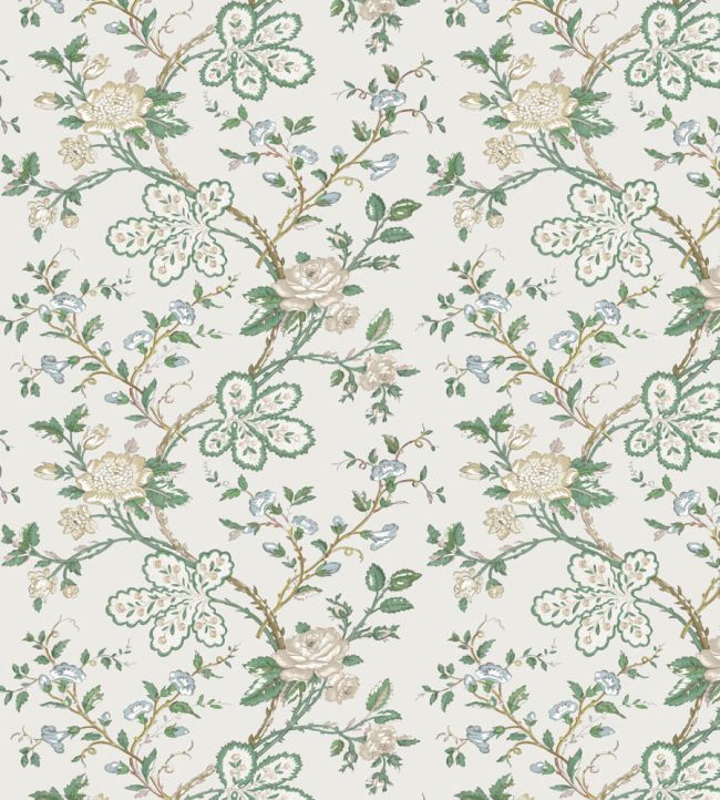 Genevieve Wallpaper by Nina Campbell Green/Blue/Ivory