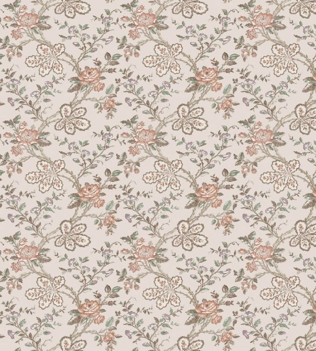 Genevieve Fabric by Nina Campbell Taupe/Antique Rose/Linen