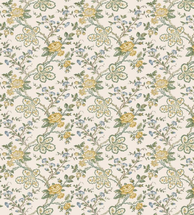 Genevieve Fabric by Nina Campbell Yellow/Sage/Ivory