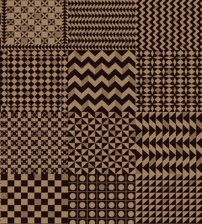 Geometrico Wallpaper by Cole & Son Black & Gold