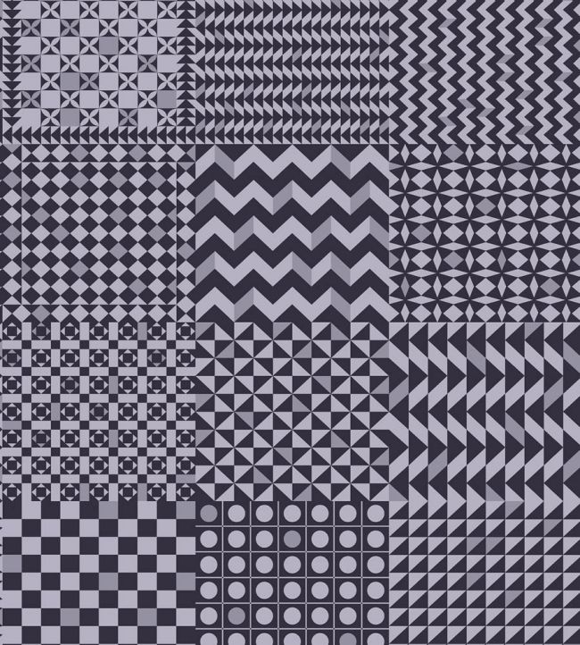 Geometrico Wallpaper by Cole & Son Magenta & Ink