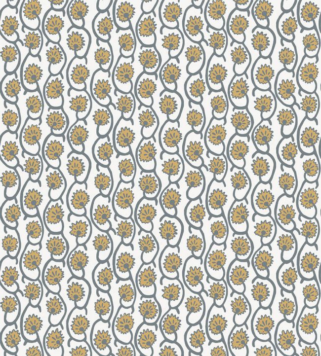 Geranium Stripe Wallpaper by Josephine Munsey Bude Blue/Smith Yellow