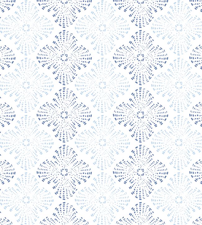 Gili Wallpaper by Kate Medlicott Ocean-Cloudy Blue