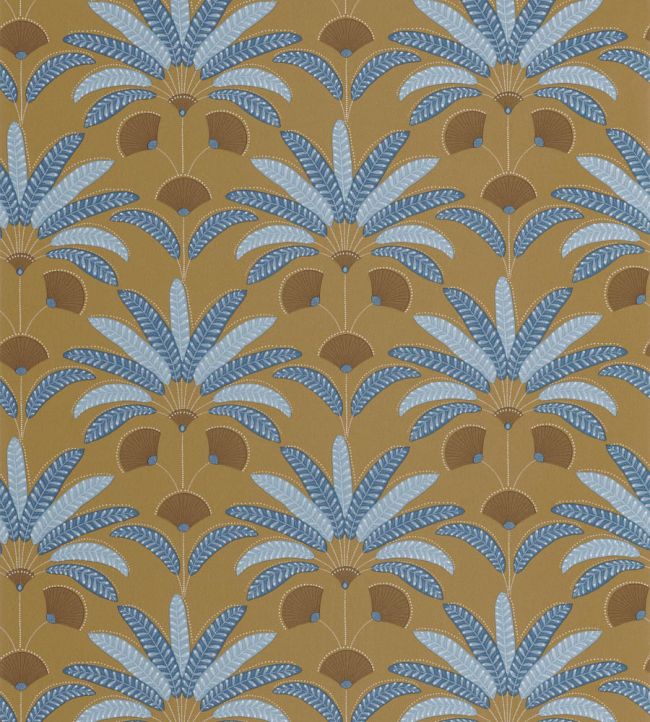 Giselle Wallpaper by Caselio Moutarde indigo