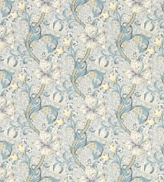 Golden Lily Wallpaper by Clarke & Clarke Slate/Dove