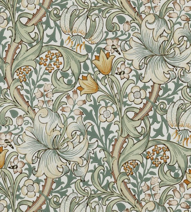 Golden Lily Wallpaper by Morris & Co Sage