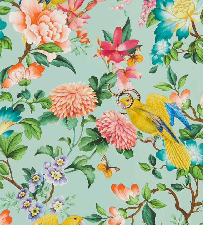 Golden Parrot Wallpaper by Clarke & Clarke Mineral