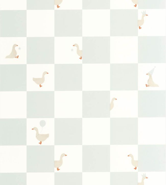 Goose Wallpaper by Caselio Bleu clair