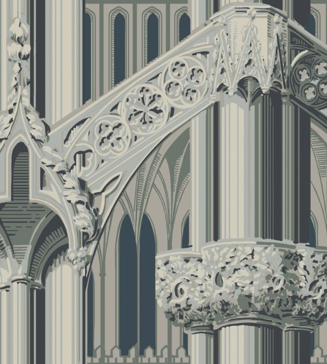 Gothic Wallpaper by Farrow & Ball Blue