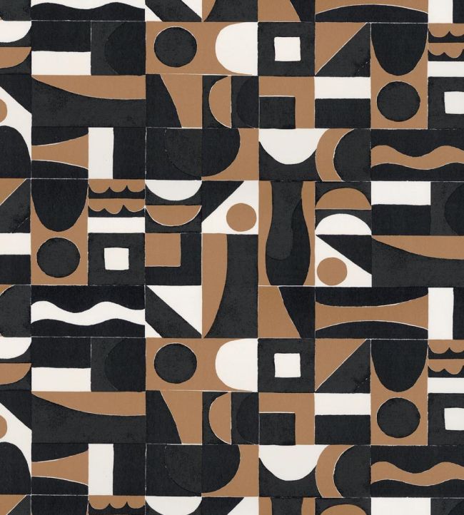 Gourna Wallpaper by Casamance Noir/Mordore