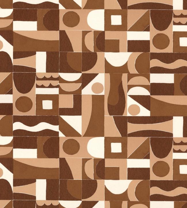 Gourna Wallpaper by Casamance Terracotta/Cuivre