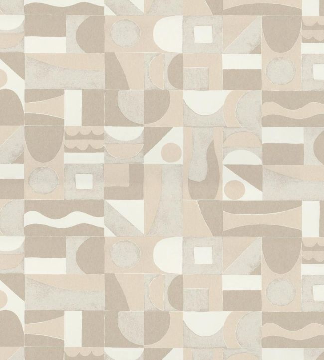 Gourna Wallpaper by Casamance Travertin/Nacre