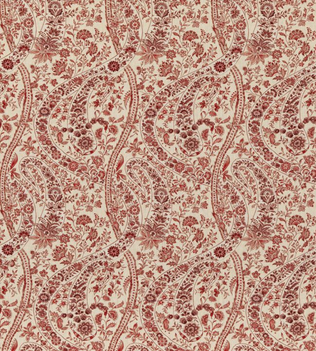 Bukhara Paisley Fabric by GP & J Baker Red