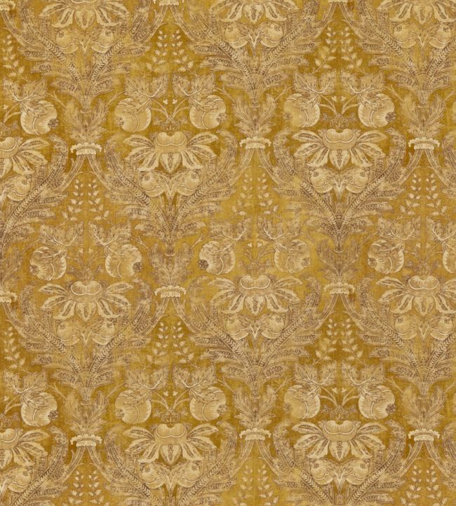 Lapura Damask Fabric by GP & J Baker Ochre