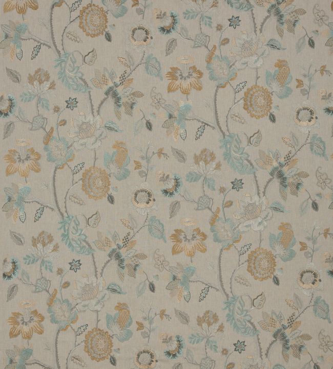 Dryden Fabric by GP & J Baker Aqua/Bronze