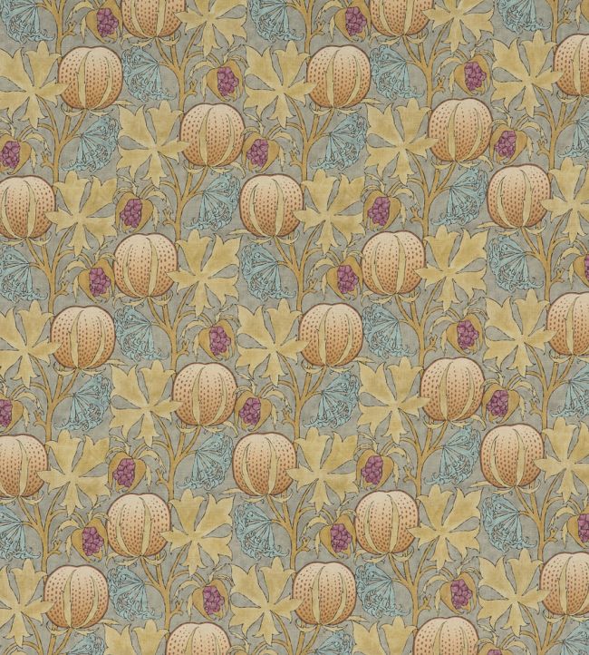 Pumpkins Fabric by GP & J Baker Teal