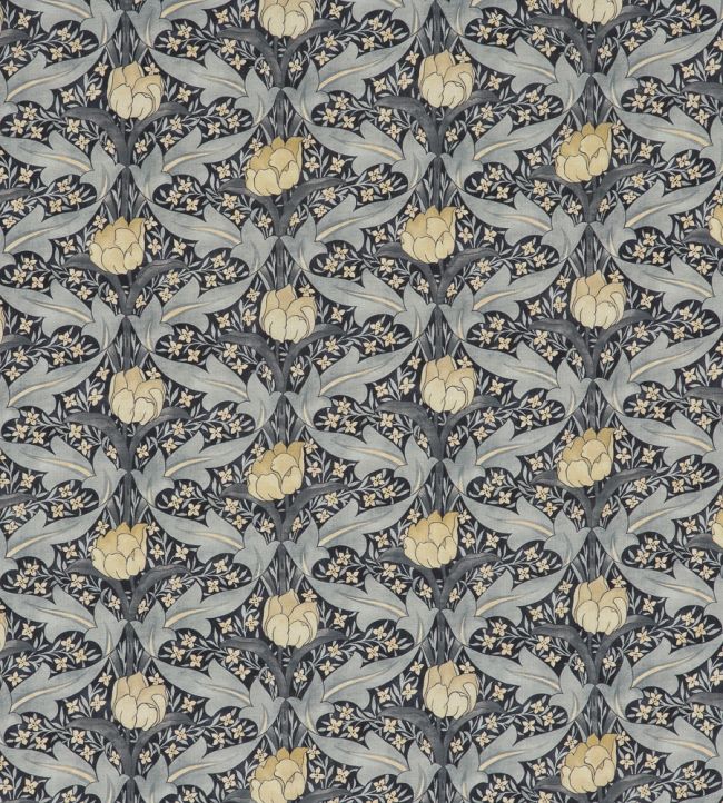 Tulip & Jasmine Fabric by GP & J Baker Indigo/Ivory