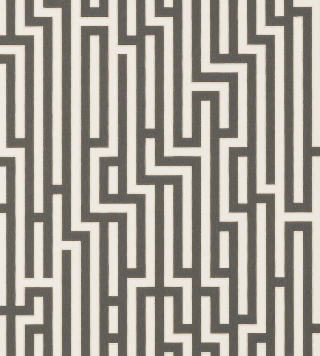 Fretwork Wallpaper by GP & J Baker Charcoal