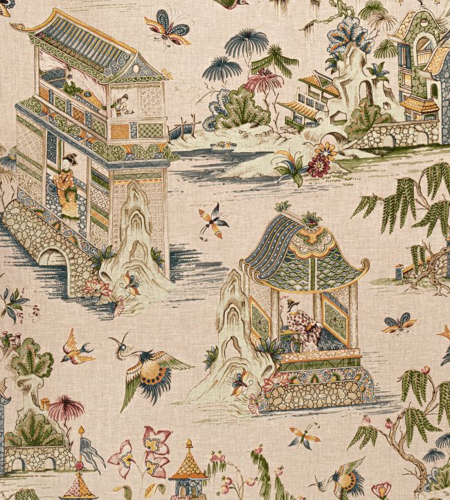 Grand Palace Fabric by Thibaut Blush