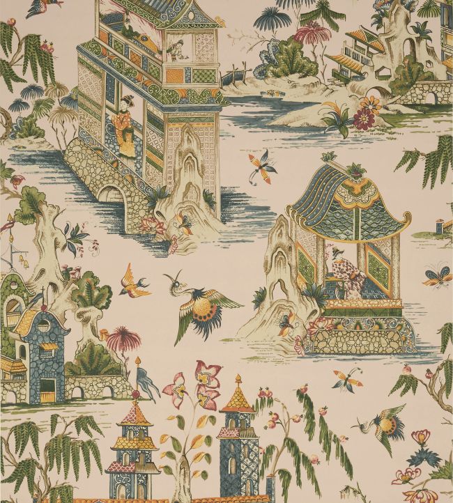 Grand Palace Wallpaper by Thibaut Blush