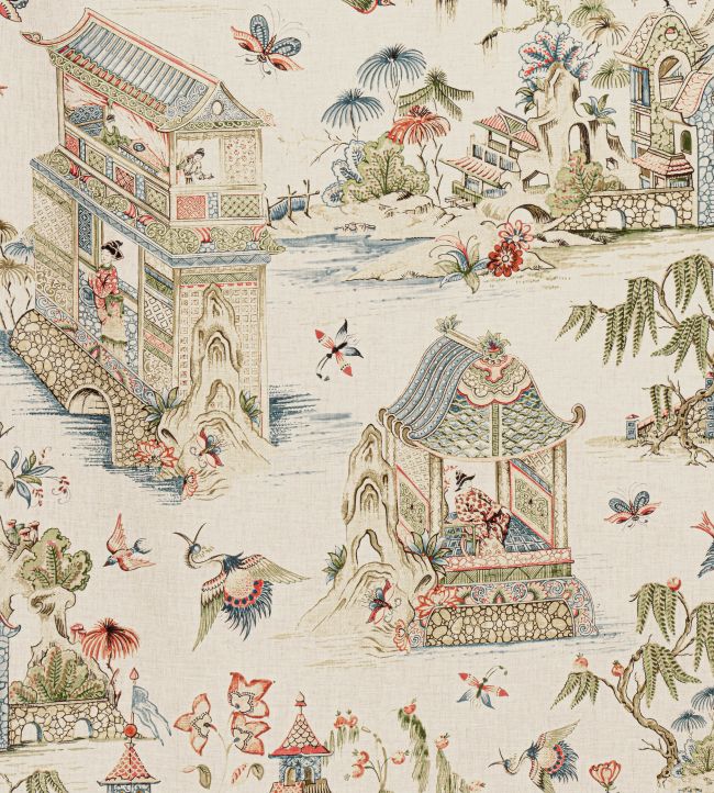 Grand Palace Fabric by Thibaut Taupe