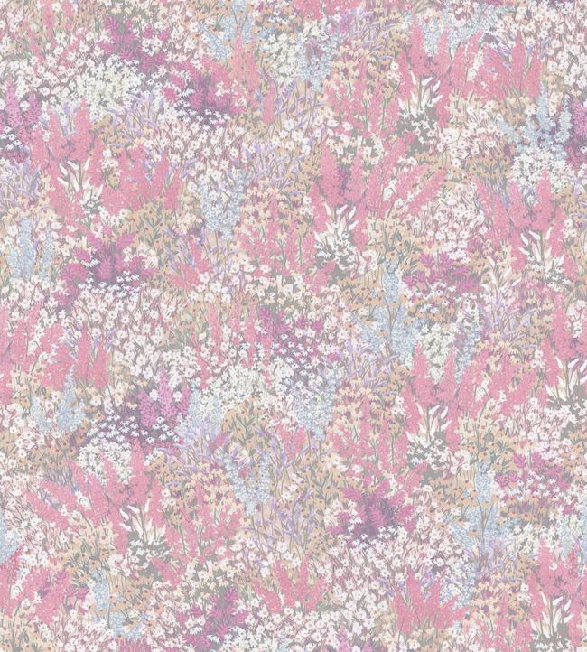 Grande Fleur Linen Union Fabric by Cole & Son Cerise & Eau de Nil