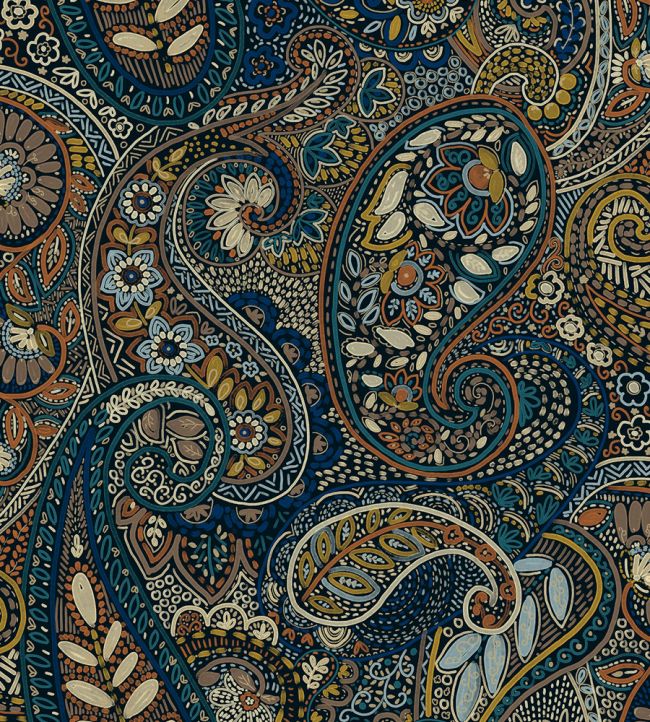 Grande Pashmina Fabric by Arley House Prussian