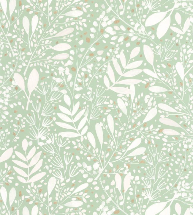 Joy Wallpaper by Caselio Vert D'Eau Or