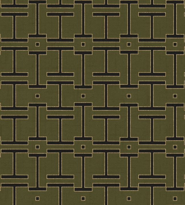 Grid Wallpaper by Coordonne Olive