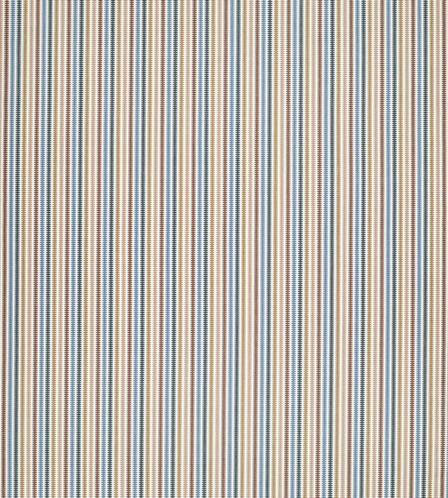 Grove Stripe Fabric by Clarke & Clarke Mustard/Terracotta/Storm