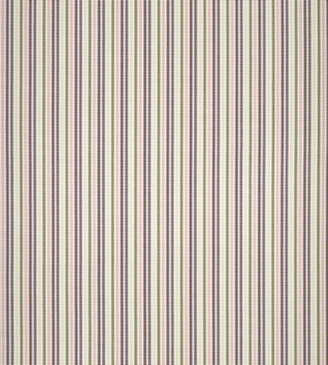 Grove Stripe Fabric by Clarke & Clarke Raspberry/Plum/Olive