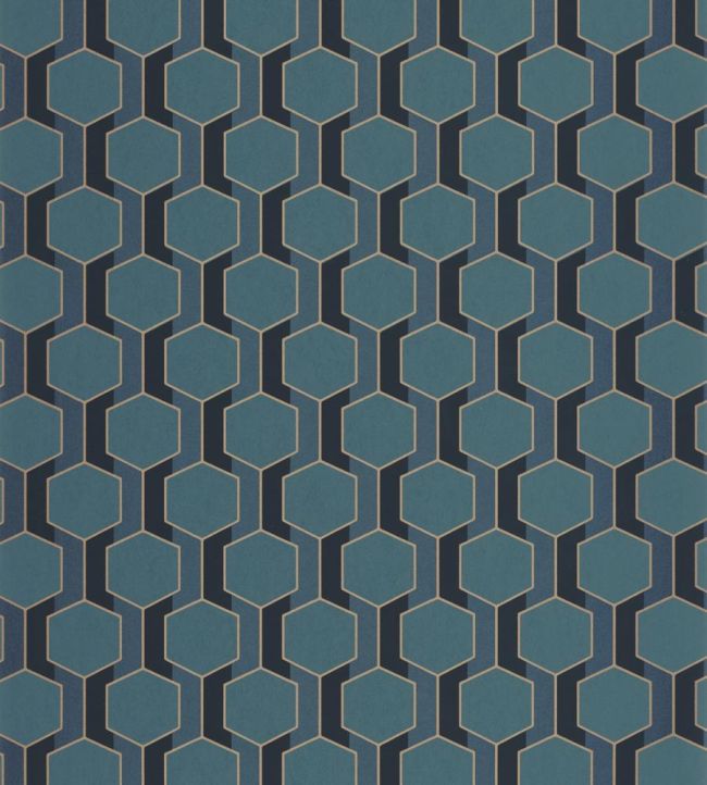 Hamilton Wallpaper by Casadeco Bleu Paon