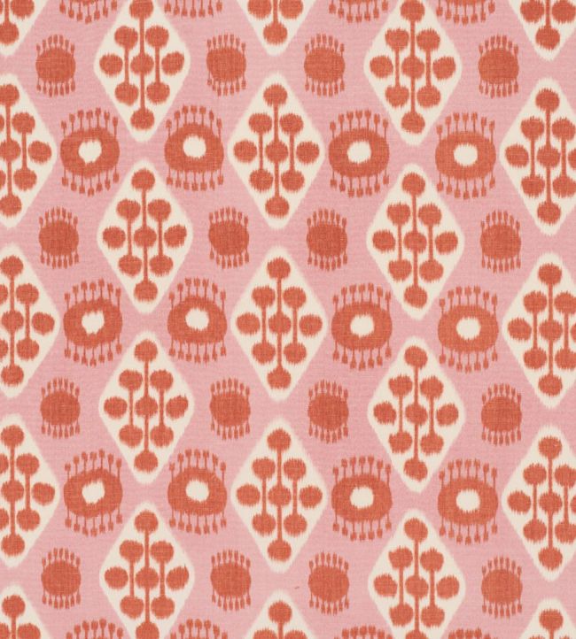 Hamilton Ikat Fabric by Schumacher Pink And Tangerine