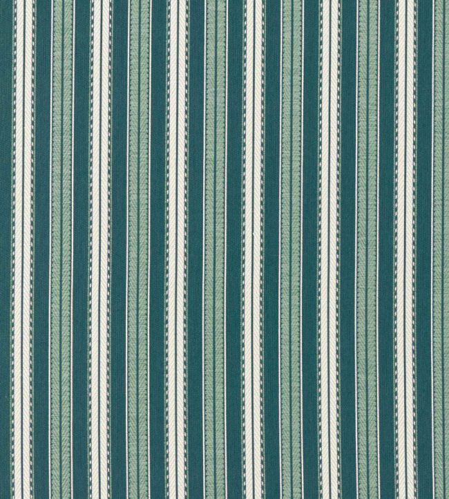 Hammersmith Woven Stripe Outdoor Fabric by Morris & Co Teal