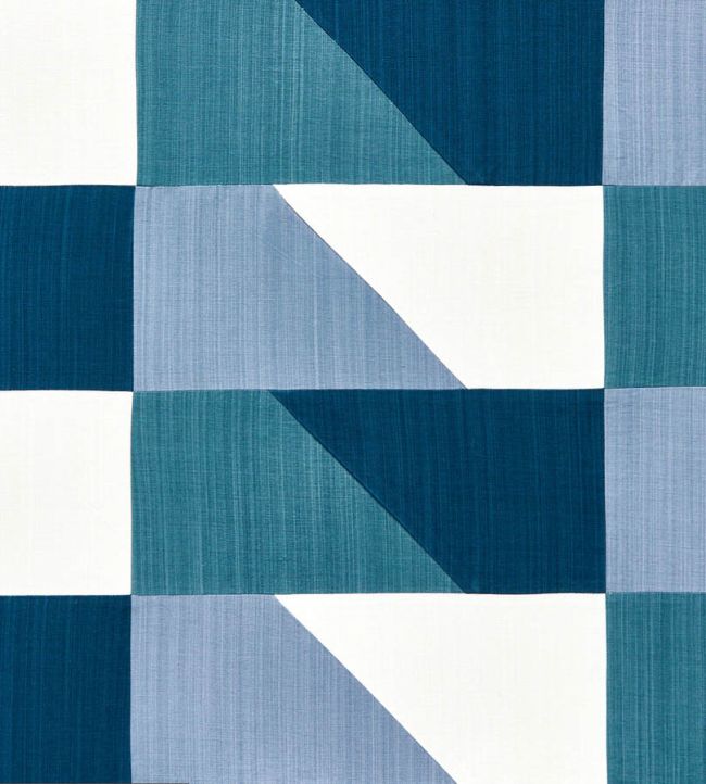 Hampton Patch Fabric by Travers Blue