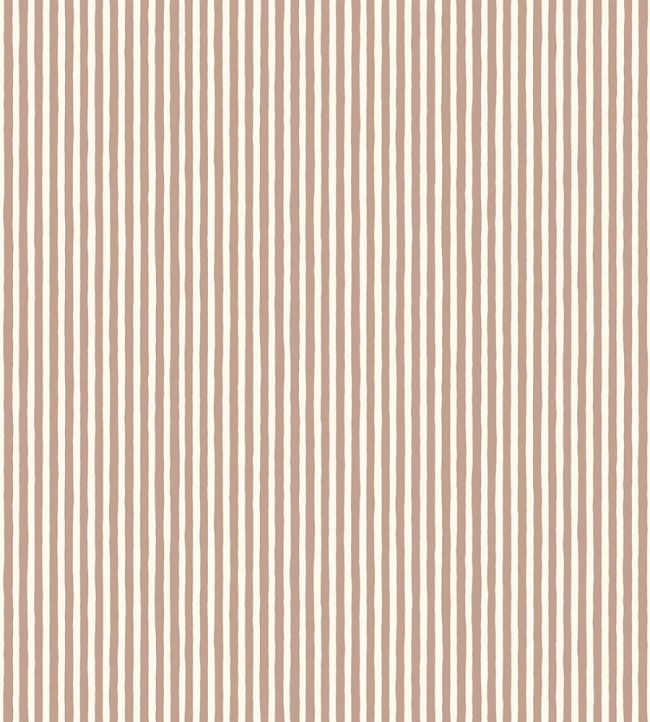 Hand Painted Stripe Wallpaper by Josephine Munsey Ham Pink/Cotswold White