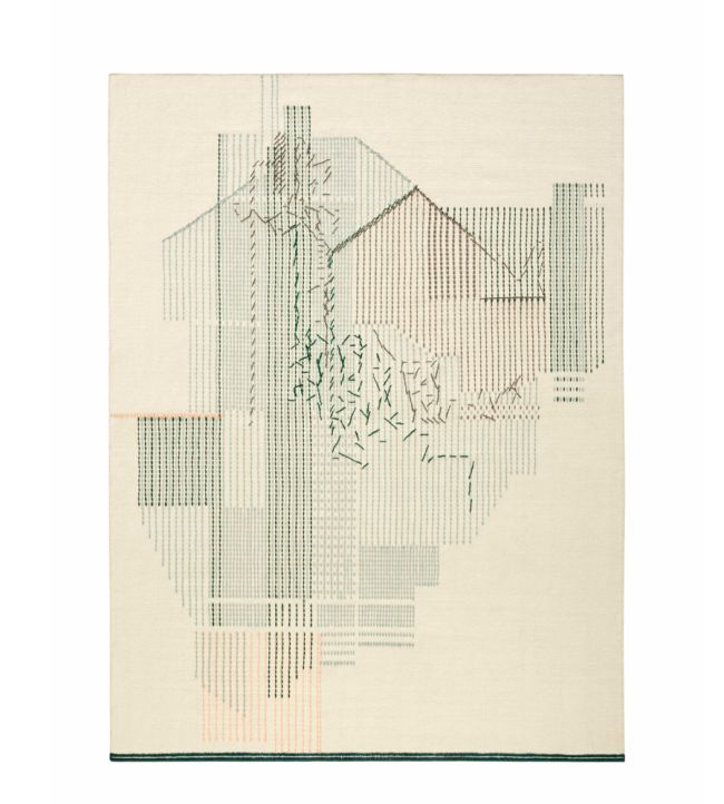 GAN Backstitch Composition rug Green 02LN628RWC0-170240 Green