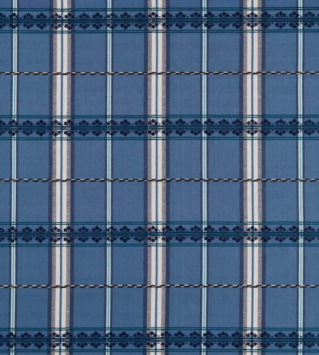 Hanover Check Fabric by Morris & Co Indigo